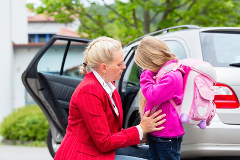 Anxious child and mum